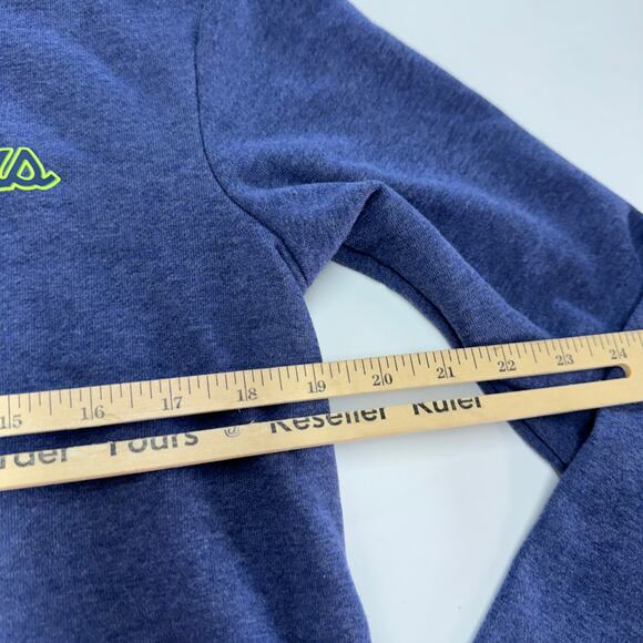 Adidas Sweatshirt Womens Medium Blue Logo Drawstring Hem Cozy Pullover - Picture 9 of 10